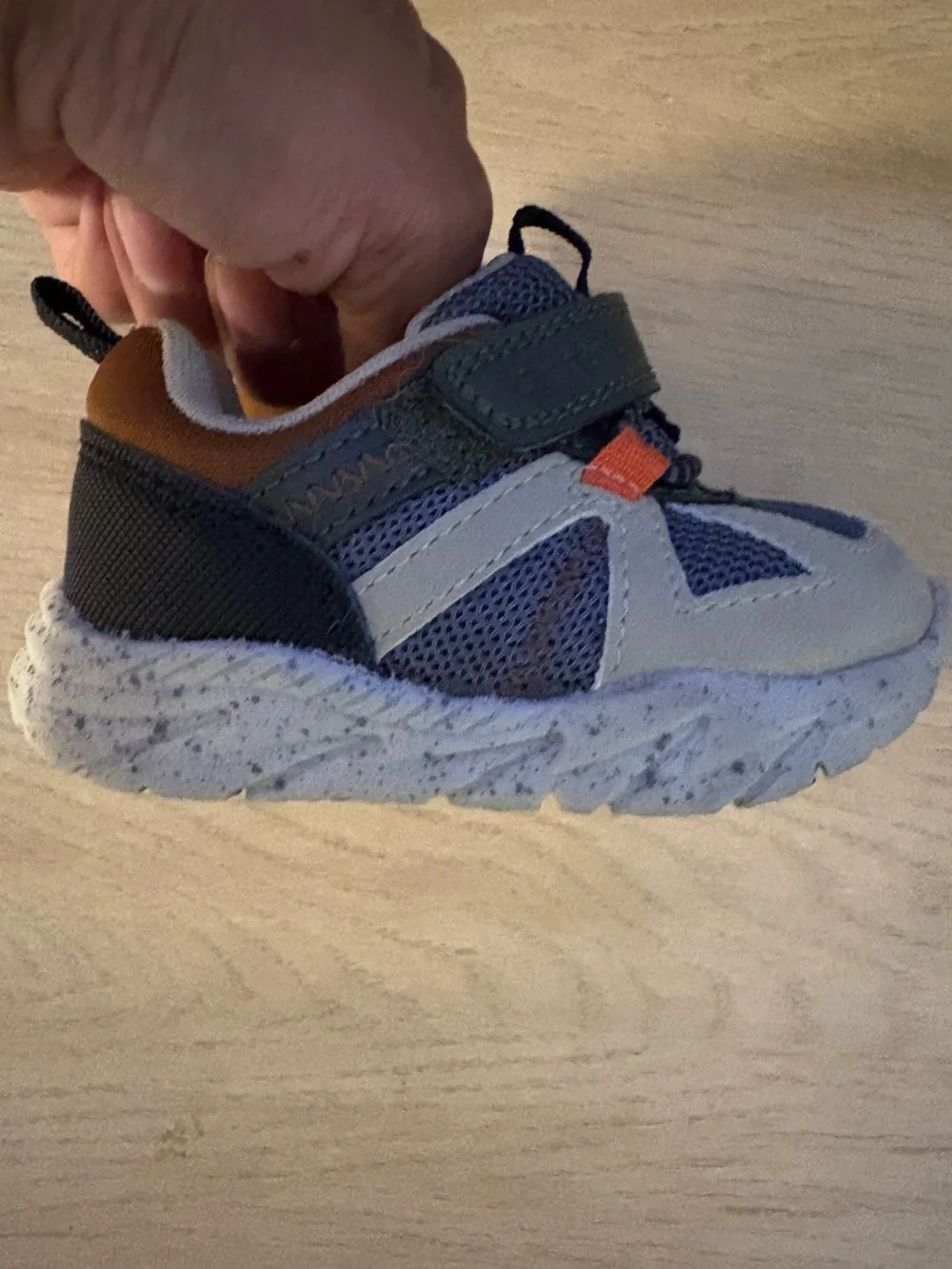 Carter's Navy Blue Gray and Orange Toddler Sneakers